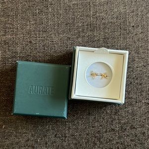 Aurate x earring 14k earring